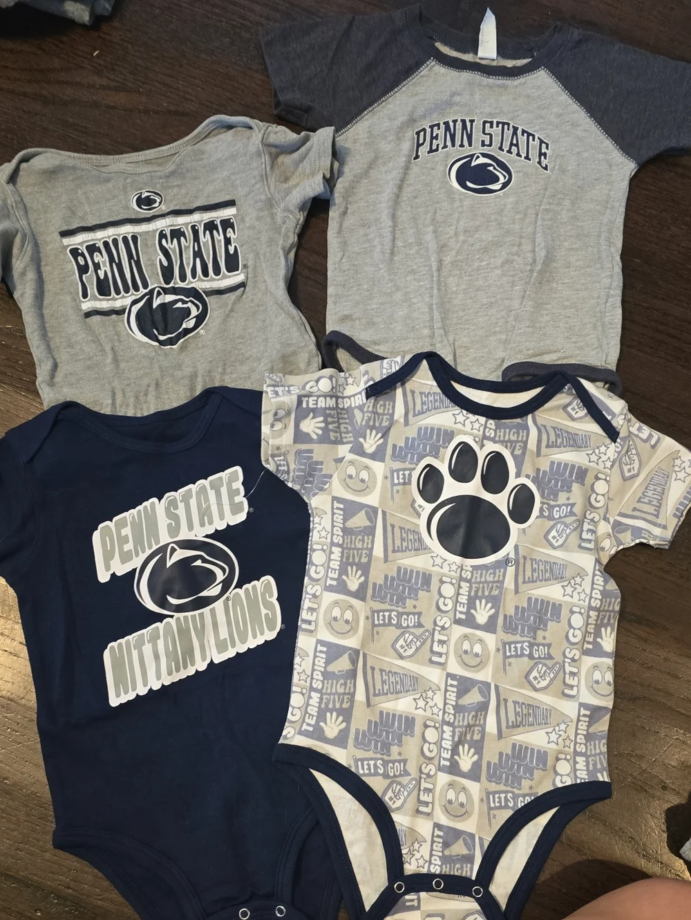 Infant Onesie Set OF 4 Penn State Navy & Gray Kids Tops